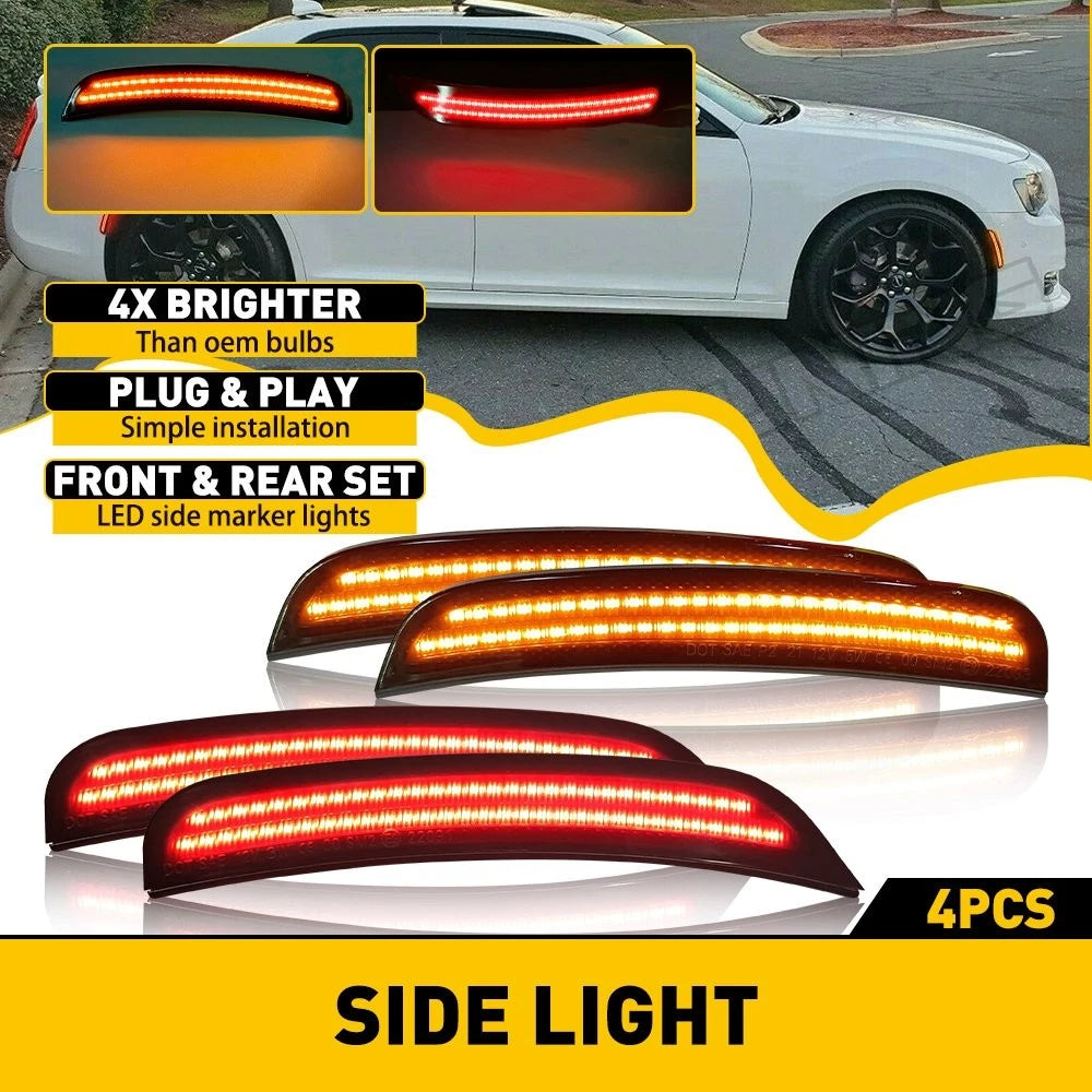 Set of 4 Smoked LED Side Marker Lights for Chrysler 300 (2015–2021)