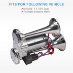 Dual Trumpets Electric Horn for Car Truck Boat Train (12V)