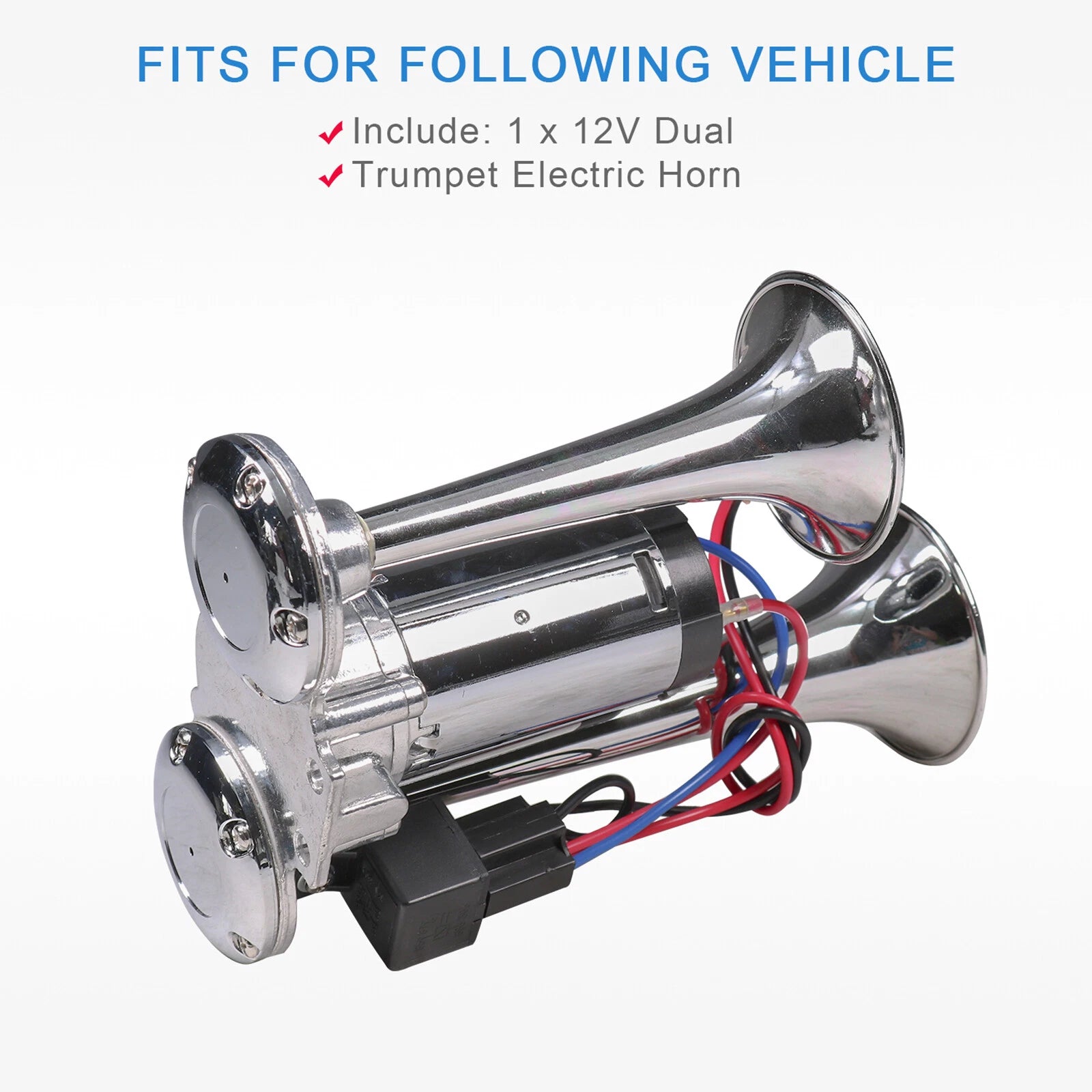 Dual Trumpets Electric Horn for Car Truck Boat Train (12V)