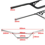 1" Z-Bar Handlebar for Harley Honda Yamaha Suzuki Motorcycle Black