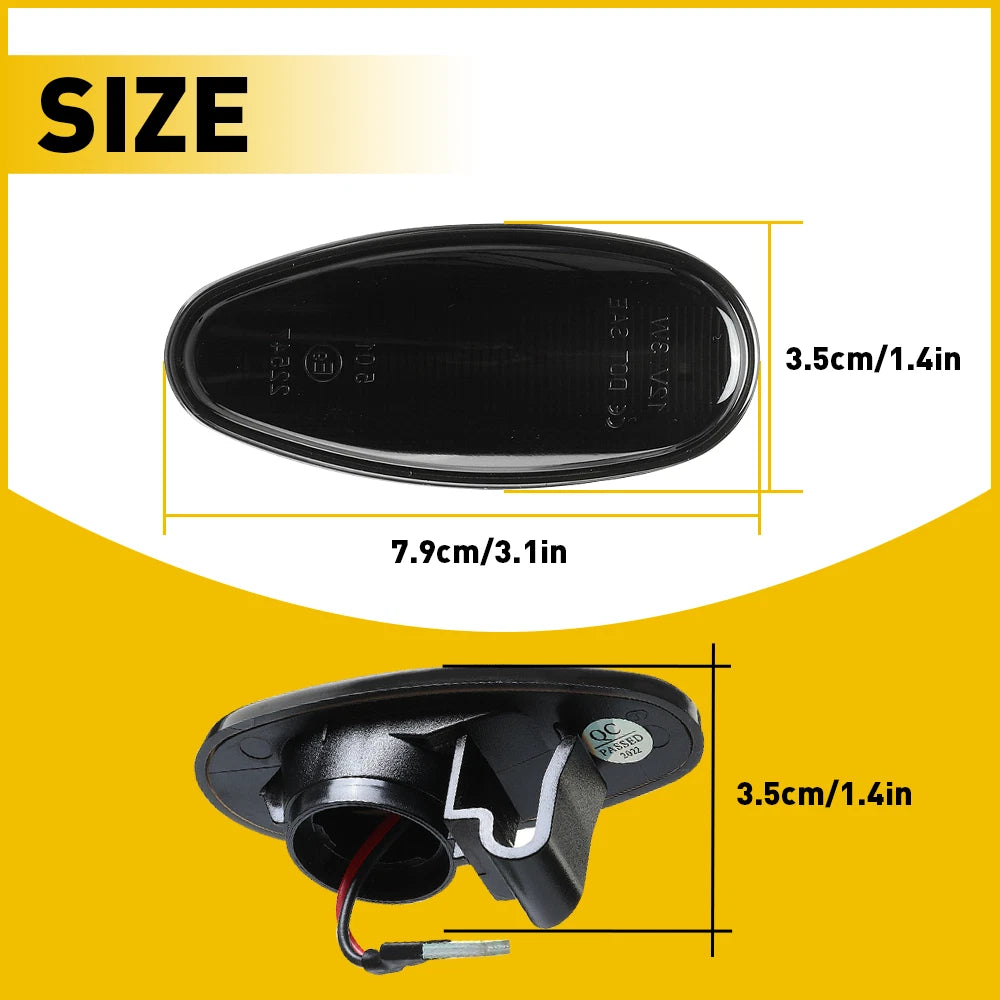 Dynamic Amber LED Side Smoke Marker Light for Mitsubishi Lancer (2001–2006)