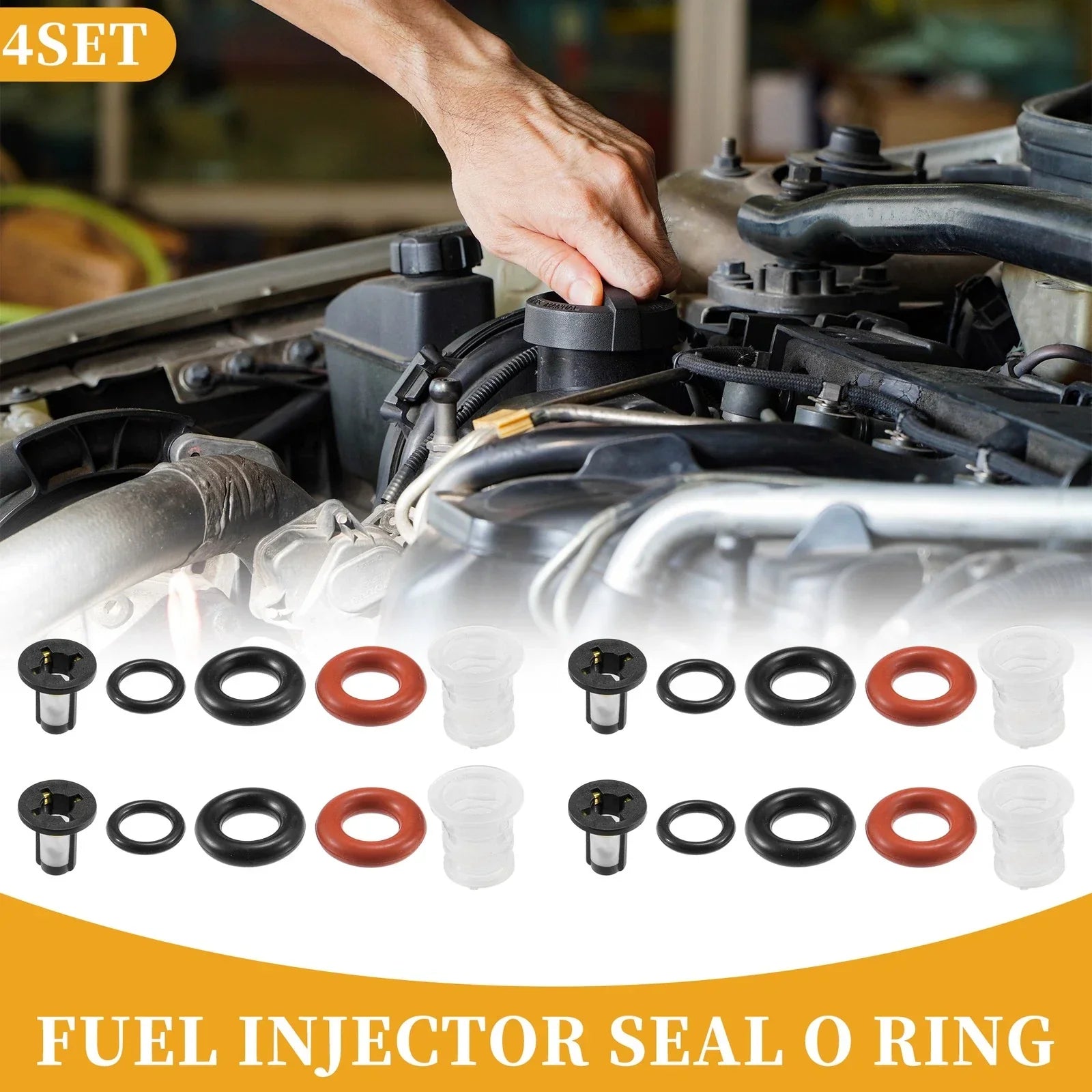 Fuel Injector Seal O Ring for Honda Civic CR-V (2001-2006) - NBR Rubber Black