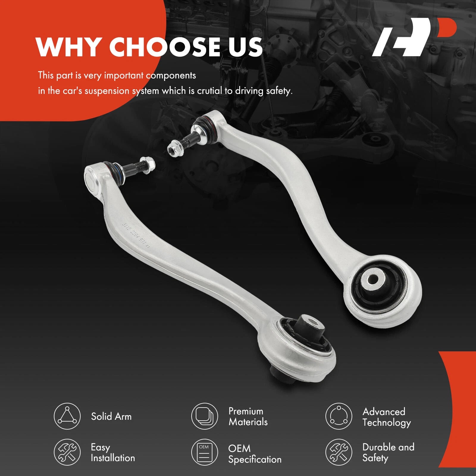 2X Front Control Arm with Ball Joint for BMW M3 (2015-2018)