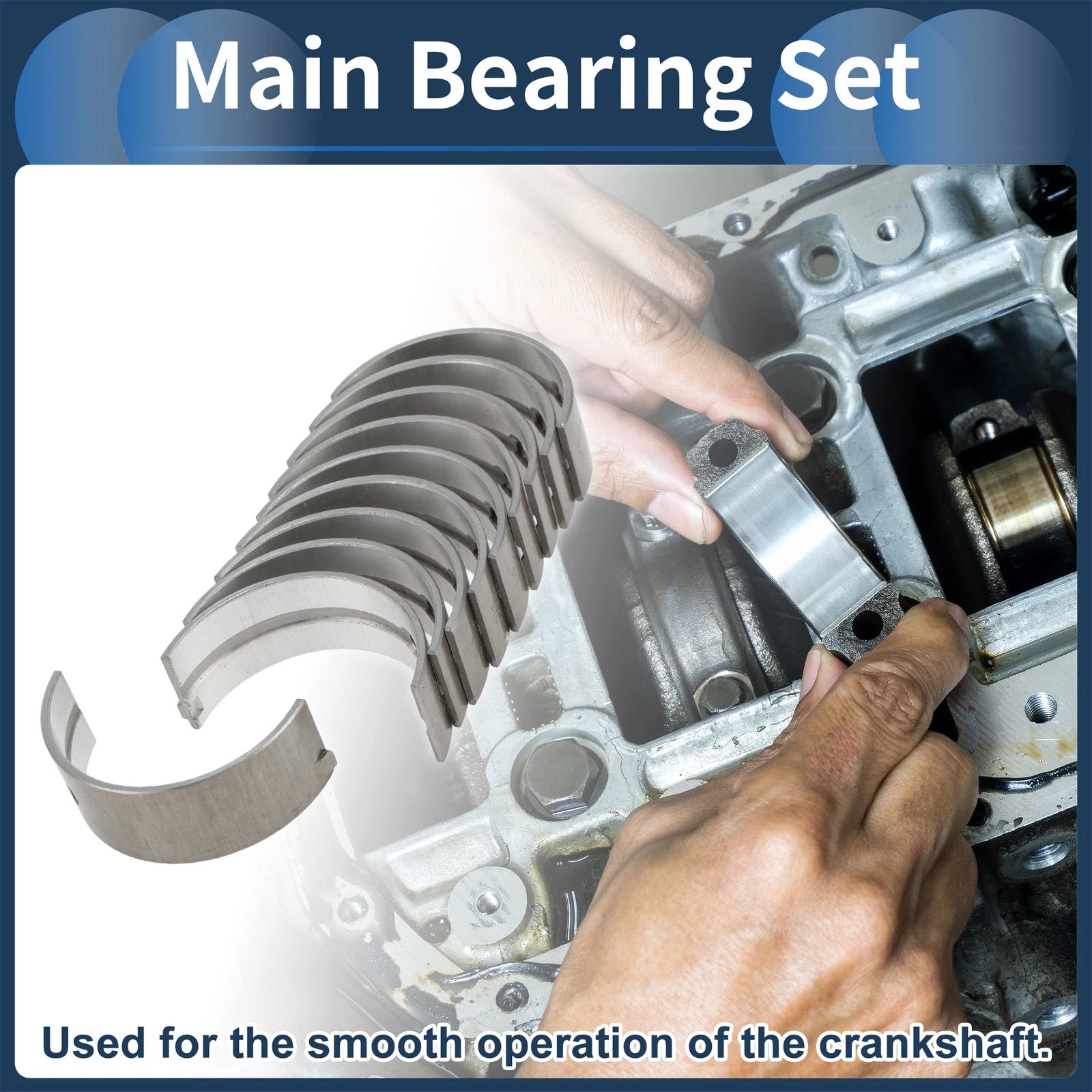 Main Bearing Set No. 1170222020 for Toyota Corolla (1974–1998) 10 Pcs