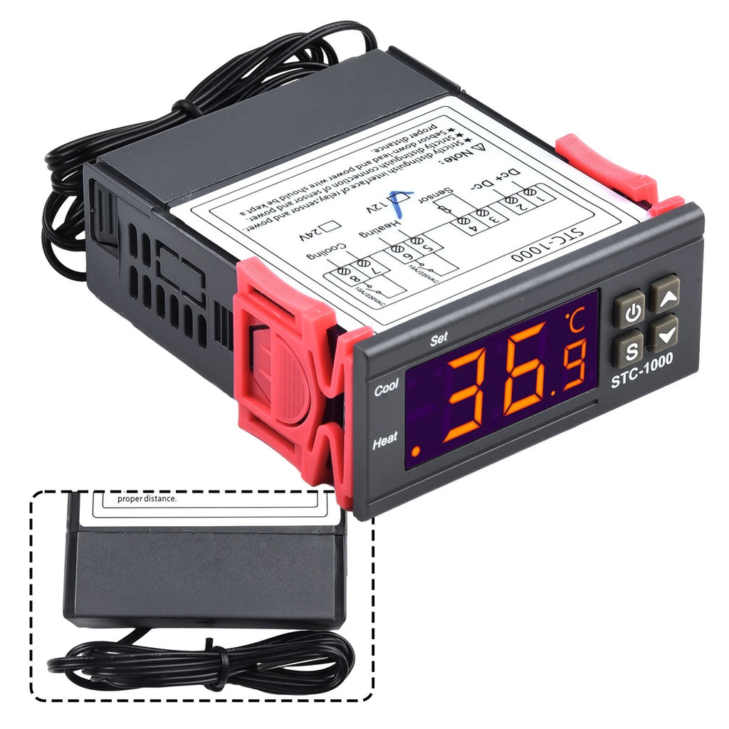 LCD Display Thermostat for STC1000 (12V, 24V, 110V, 220V)