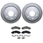 Rear Brake Kit 330mm Drilled Rotors & TRW Pro Ceramic Pads for Cadillac Chevy GMC