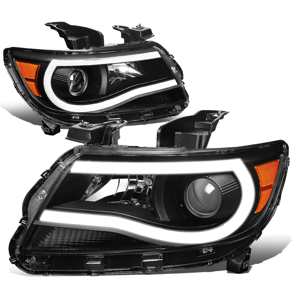 LED DRL Tube Projector Headlight Lamps for Chevy Colorado (2015–2023)