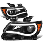 LED DRL Tube Projector Headlight Lamps for Chevy Colorado (2015–2023)