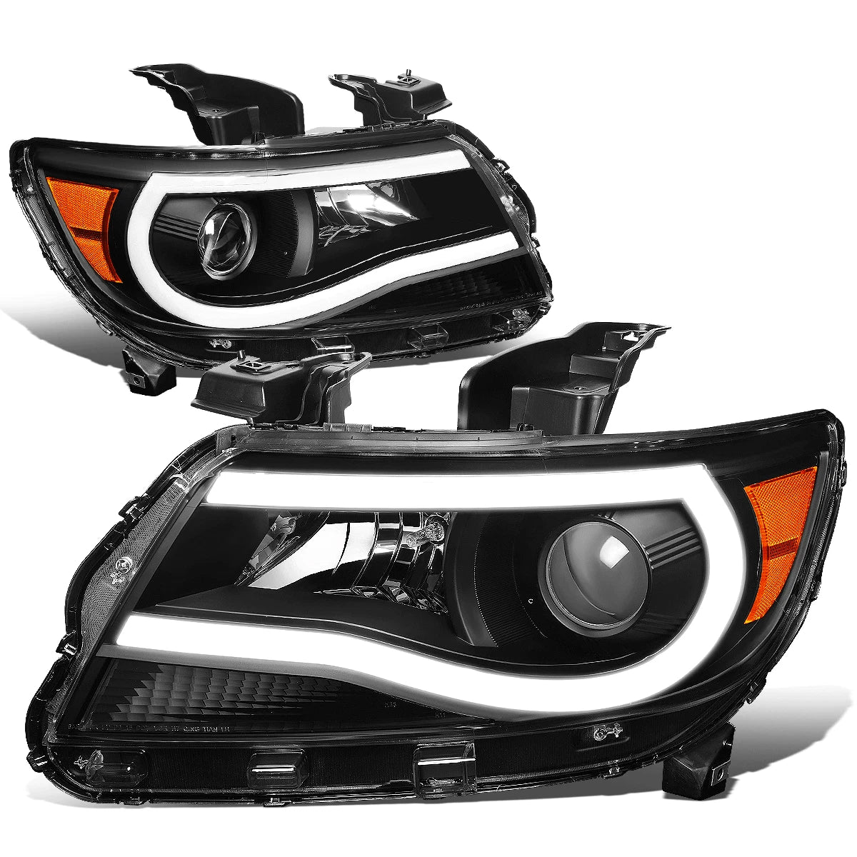 LED DRL Tube Projector Headlight Lamps for Chevy Colorado (2015–2023)