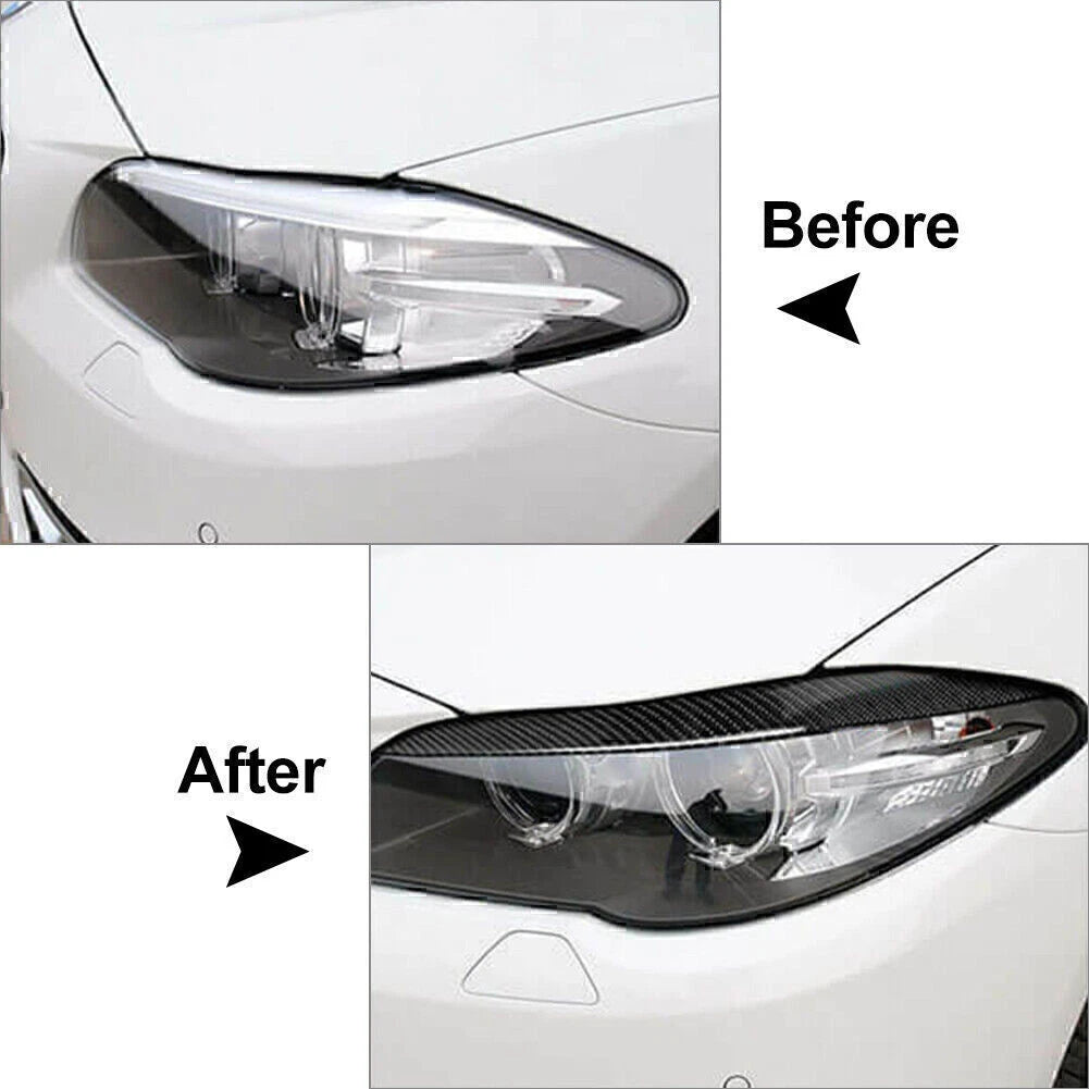 Carbon Fiber Headlight Eyebrow Eyelid Trim for BMW 5 Series F10 (2011–2017)