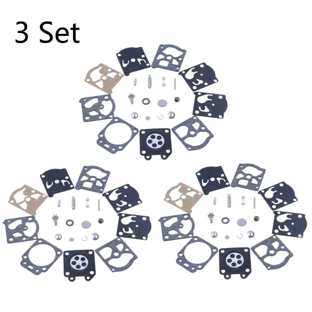 Set of 3 Carburetor Rebuild Kits for Walbro K24-WAT WT866 WT924 WT773 WT775