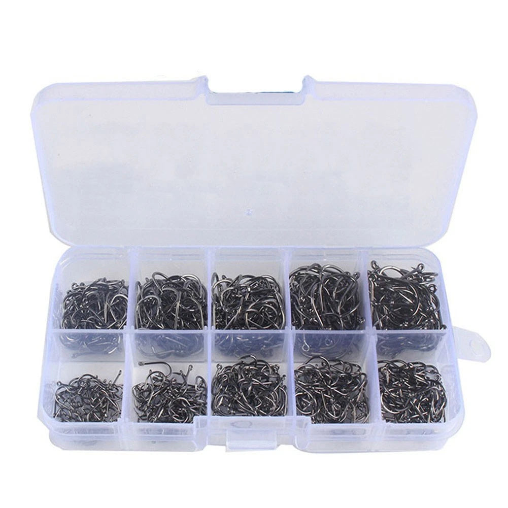 500100pcs High Carbon Steel Fishhook Set for Fishing