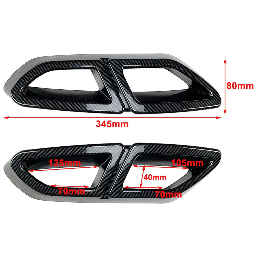 Black Rear Exhaust Muffler Tail Pipe Cover Trim for VW Passat Variant (2016-19)