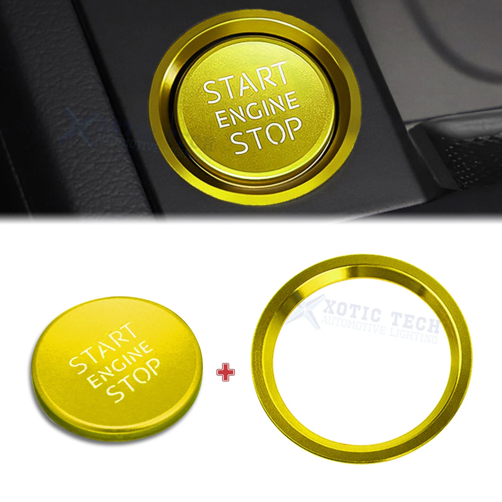 Gold Engine Ignition Switch Button Decor Trim for Audi A4 A5 A6 A7 S4 S5 (2009–2016)