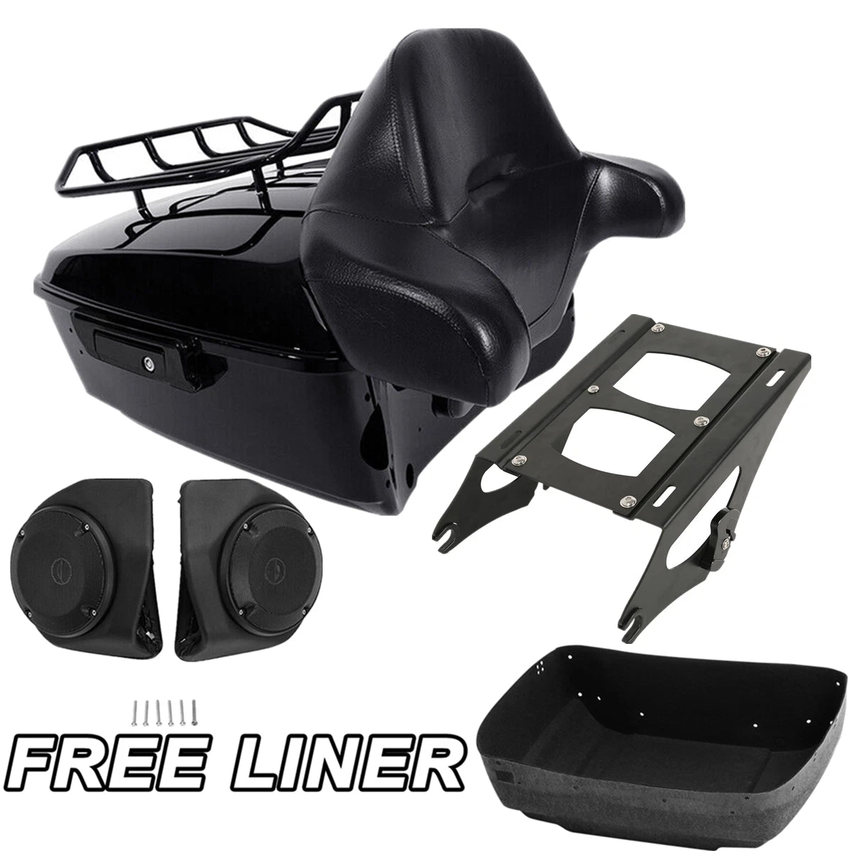 Trunk Pad Mount Rack & Speakers for Harley Street Road Glide (2014–2023)