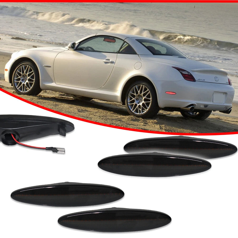 Set of 4 Smoked Bumper Side Marker Lights for Lexus SC430