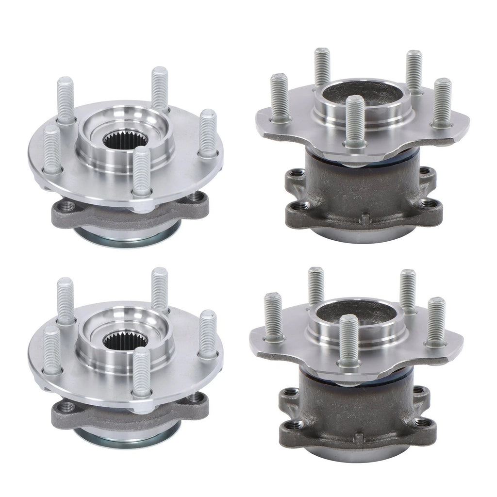 Set of 4 Wheel Hub Bearings for Nissan Rogue (2008–2013) RH LH AWD 2.5L L4