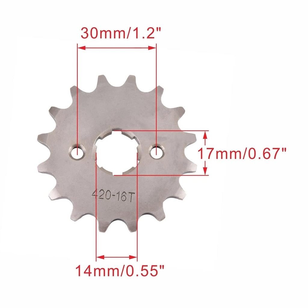 17mm 16T Front Sprocket Cog for 50 70 110 125 150cc Dirt Pit Bike ATV