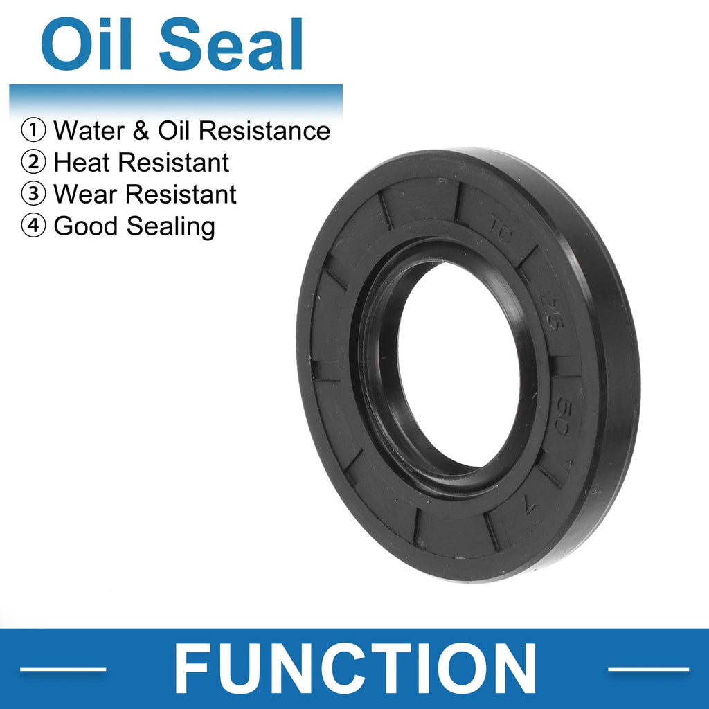 Set of 5 Oil Seal Rotary Shaft Seal Nitrile Rubber 25x50x7mm