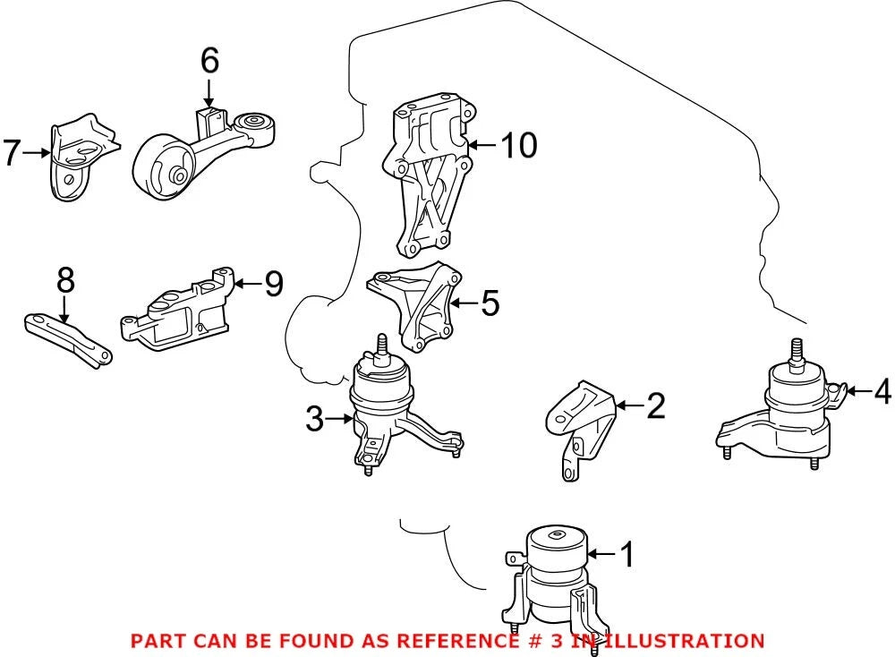 Genuine OEM Engine Motor Mount for Lexus ES300h (2013–2018)