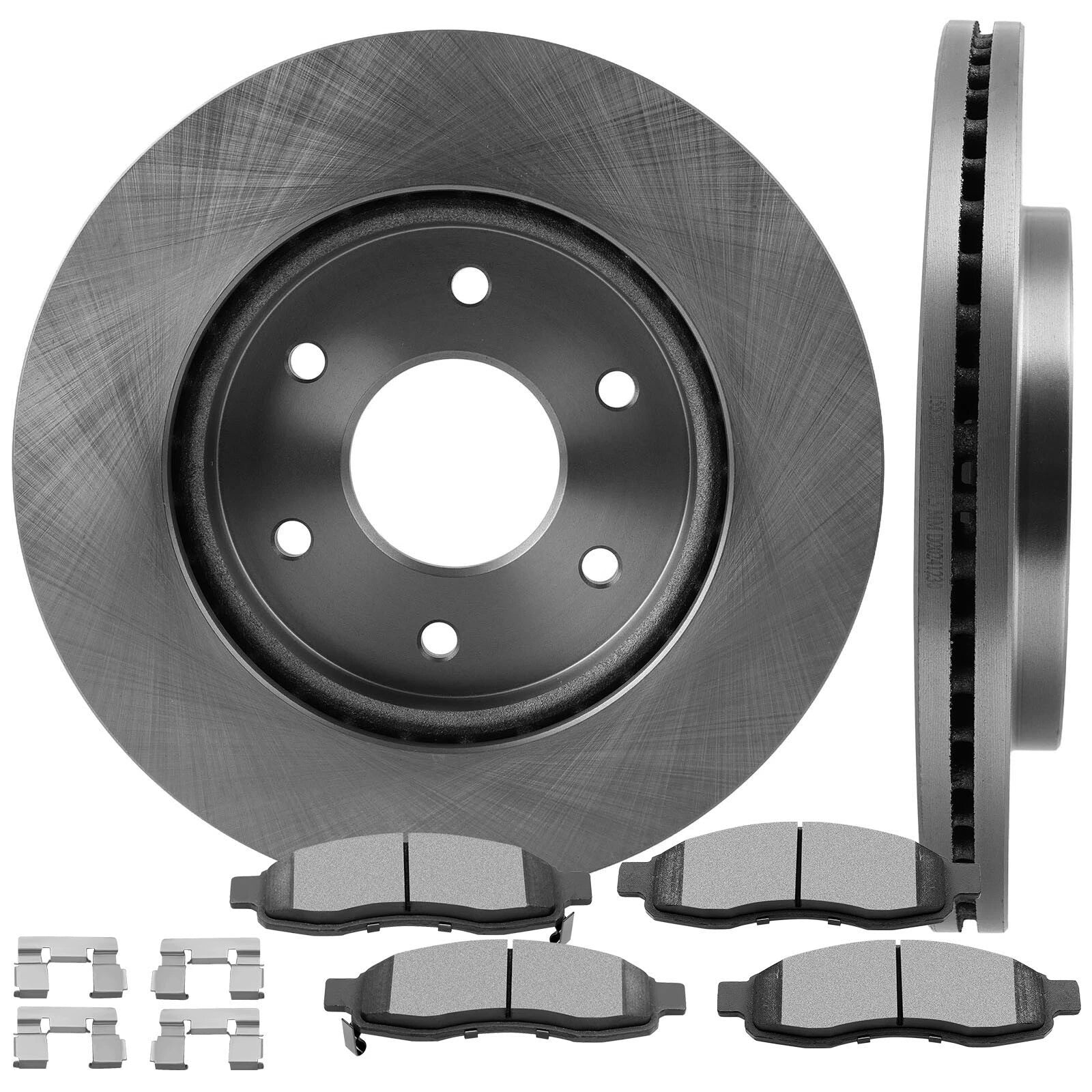 Front Brake Disc Rotors with Ceramic Pads for Nissan Titan & Infiniti QX56
