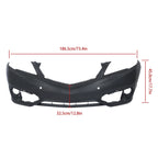 Front Bumper Cover for Acura RDX (2016-2018) with Sensor Holes, Black Plastic
