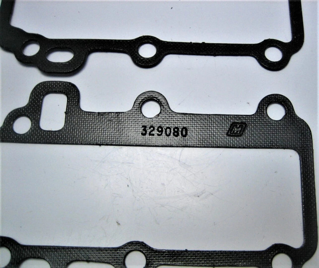 Set of 2 Exhaust Cover Gaskets for Evinrude Johnson OMC 329080 (OEM)