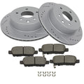Set of 2 Rear Disc Brake Rotors and Ceramic Pads for Infiniti G35 Nissan 350Z