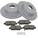Set of 2 Rear Disc Brake Rotors and Ceramic Pads for Infiniti G35 Nissan 350Z