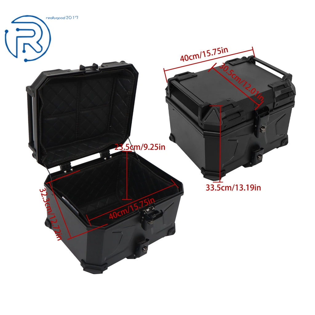 45L Waterproof Motorcycle Rear Tour Box with Security Lock Helmet Case