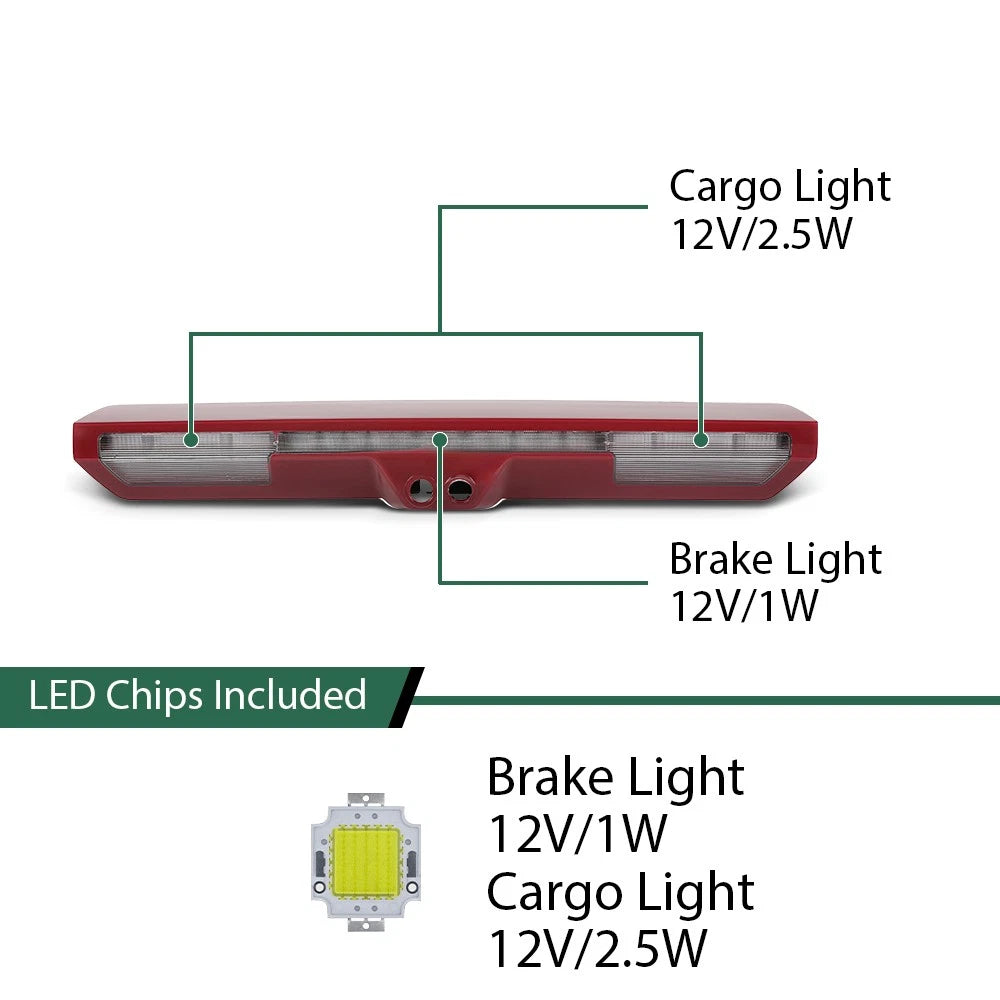 Third Brake Light for Chevy Silverado GMC Sierra (2019–2025) with Camera Holes