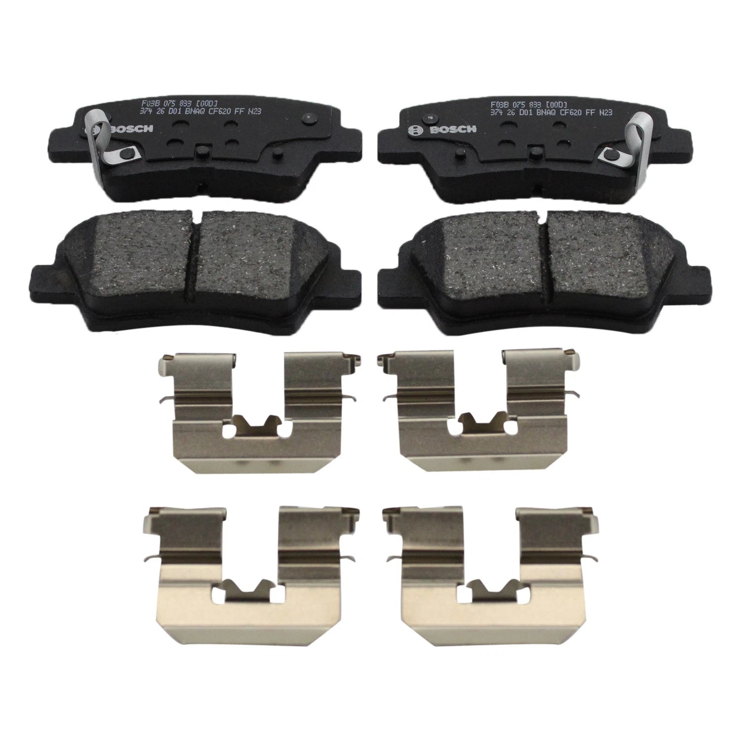 Set of 2 DuraGo Rear Rotors & Bosch QuietCast Pads for Optima (FWD)