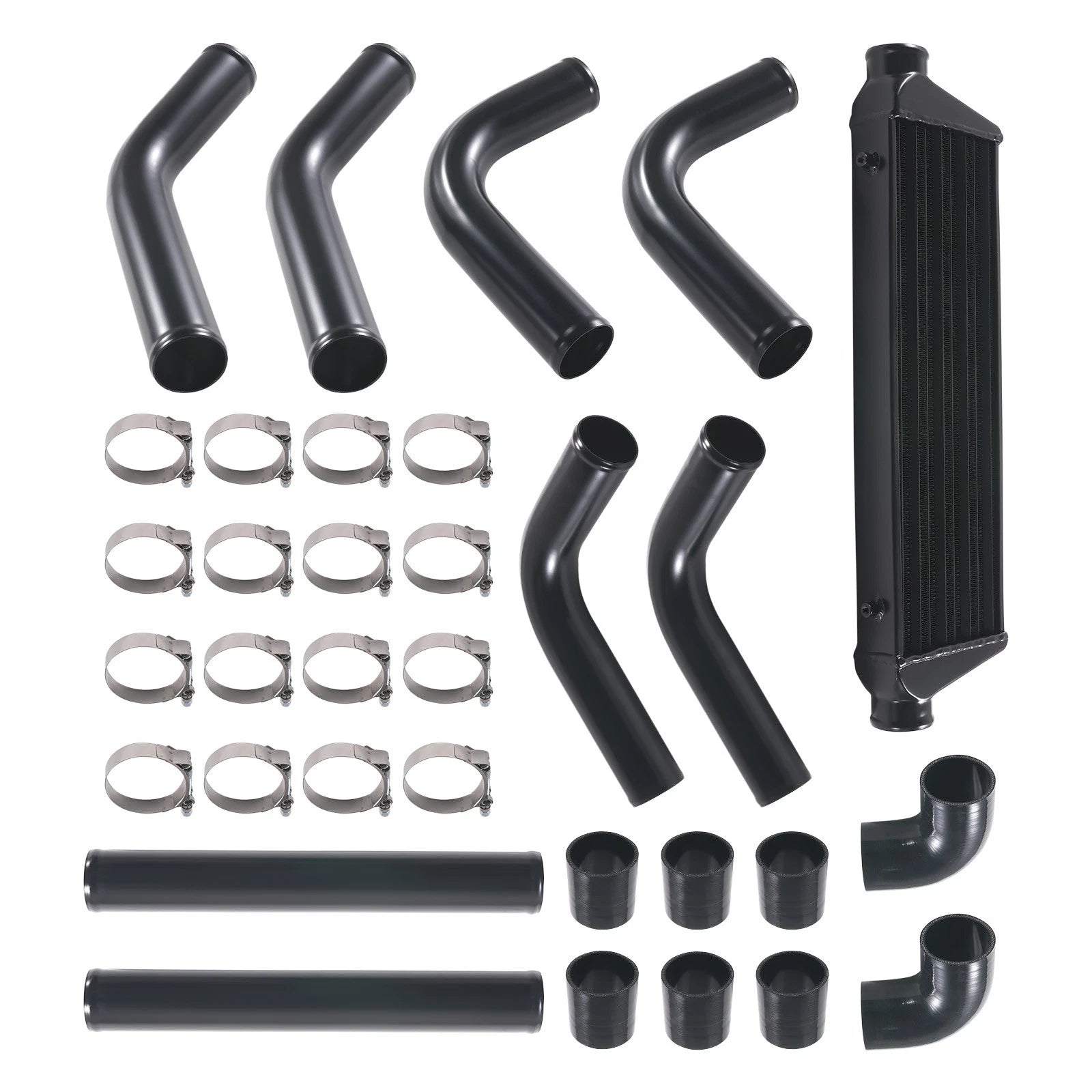 Universal Turbo Intercooler 27"x7"x2.5" & 2.5" Pipe Boot Couplers Kit