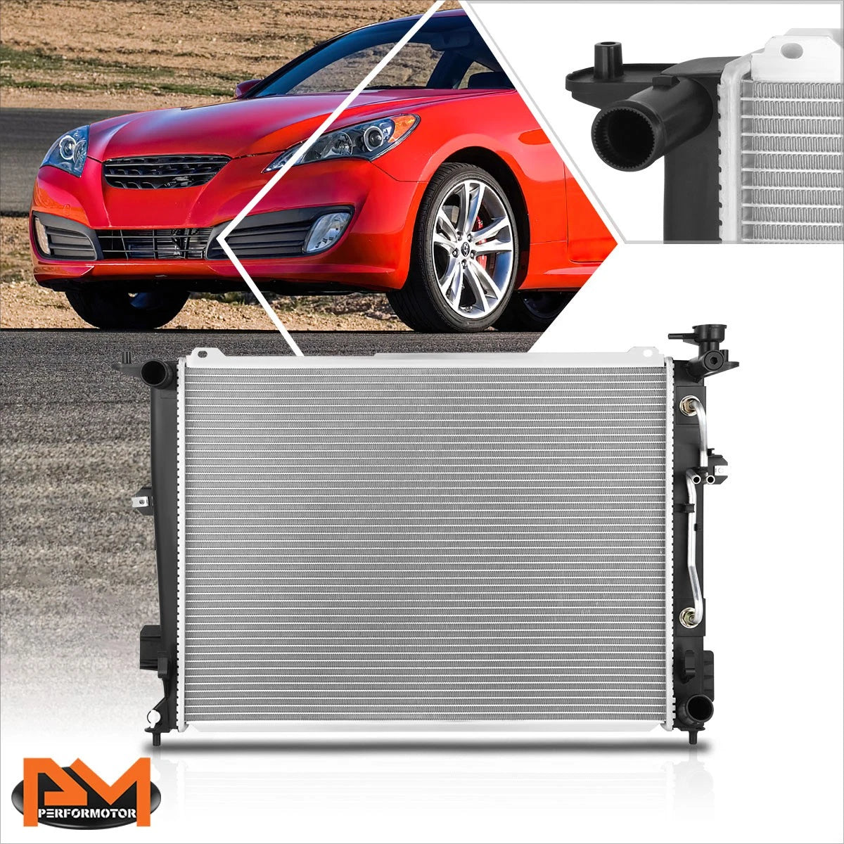 OE Style Aluminum Core Cooling Radiator DPI-13388 for Genesis Coupe 3.8 (2010–2014)