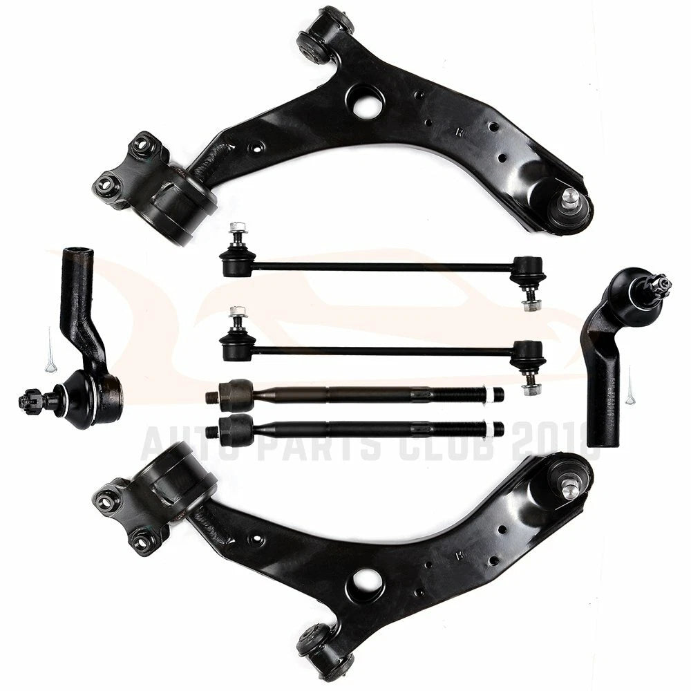 Set of 8 Front Lower Control Arms Tie Rod Ends Sway Bar Links for Mazda 3 & 5