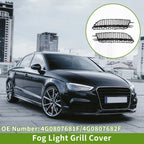 1 Pair Front Fog Light Grills for Audi A6 C7 (2012–2018) No. 4G0807681F Black Honeycomb
