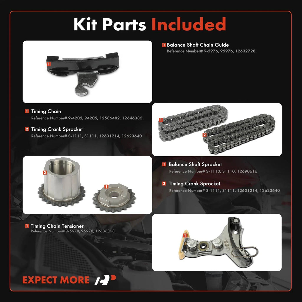 6X Timing Chain Kit for Chevrolet Silverado 1500 (2014–2021) GMC Sierra 1500