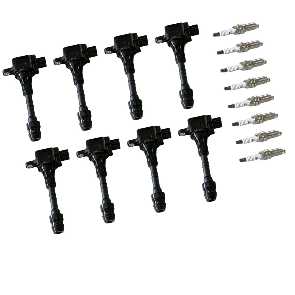 Set of 8 Ignition Coils & Iridium Spark Plugs for Nissan Armada TITAN (2004–2023)