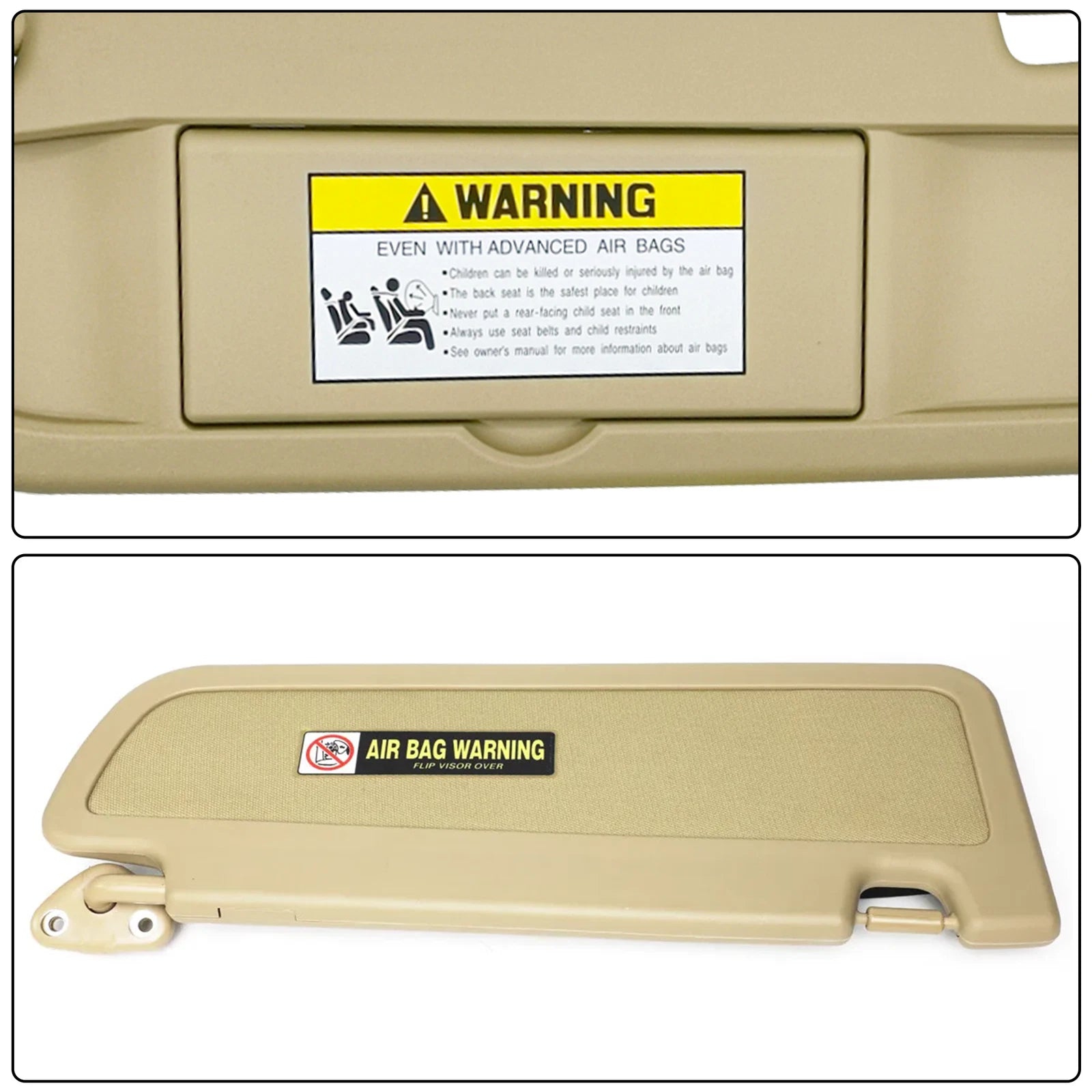 Left Side Sun Visor for Honda Civic (2006–2008) Pearl Ivory