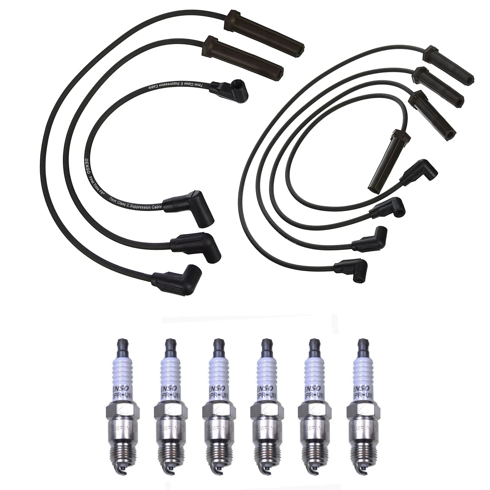 Denso Wire Set & 6 U-Groove Spark Plugs Kit for GM 2.8L 3.1L V6