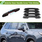 Set of 1 Exterior Door Handle Cover for Toyota Grand Highlander (2024) Carbon Fiber Black