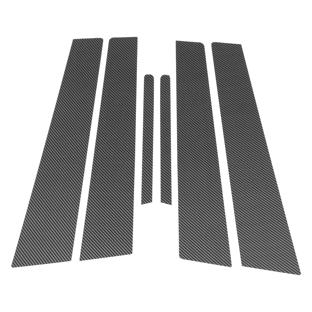Set of 6 Door Pillar Window Trim for Kia Forte K3 (2014–2018) Carbon Fiber