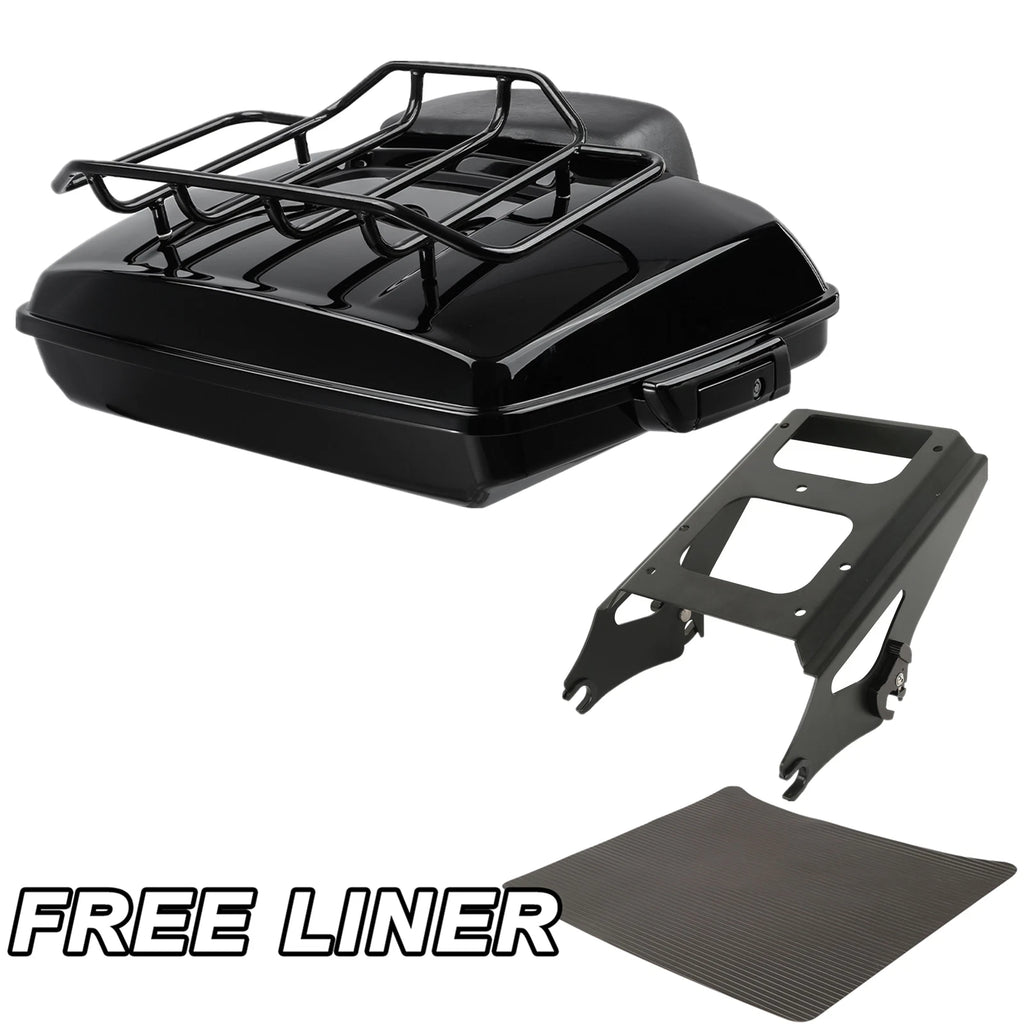 Black Razor Trunk Backrest Luggage Rack for Harley Electra Glide (2009–2013)