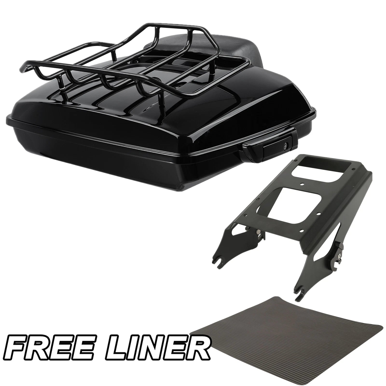 Black Razor Trunk Backrest Luggage Rack for Harley Electra Glide (2009–2013)