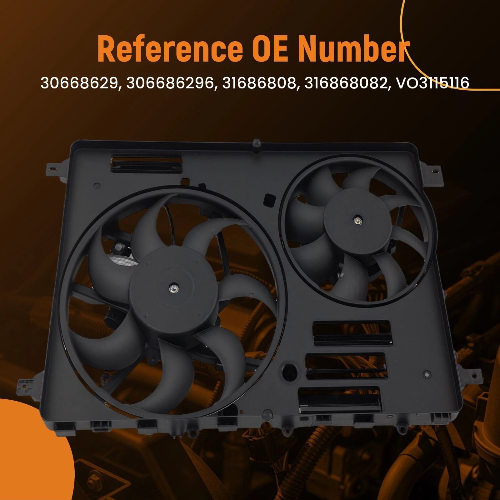 Electric Radiator Cooling Fan for Volvo S80 V60 V70 XC60 XC70 (2008–2016)