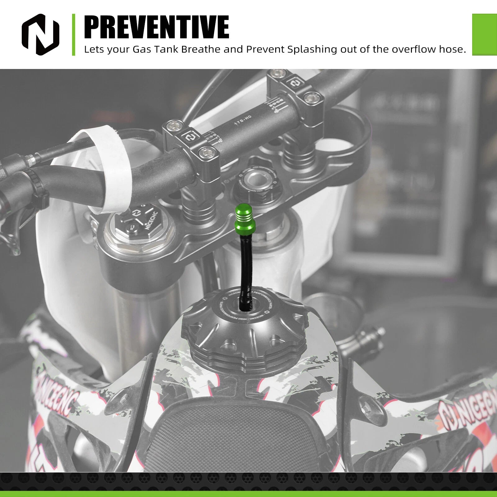 Gas Fuel Cap Vent Breather Hose Tube for Kawasaki KLX110 KLR650 KDX200 KX125 (2002–2023)