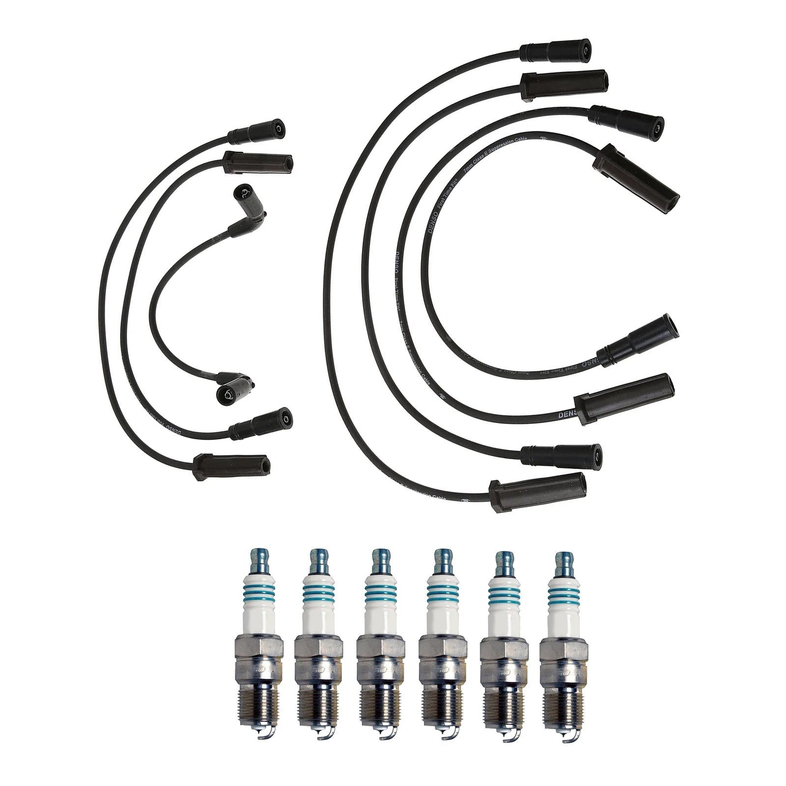Denso 7mm Wire Set & 6 Iridium Power Spark Plugs for Chevy GMC 4.3 (VIN W)