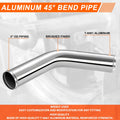 3" OD 9-Gauge Aluminum 45 Degree Bend Intercooler Pipe Tube for