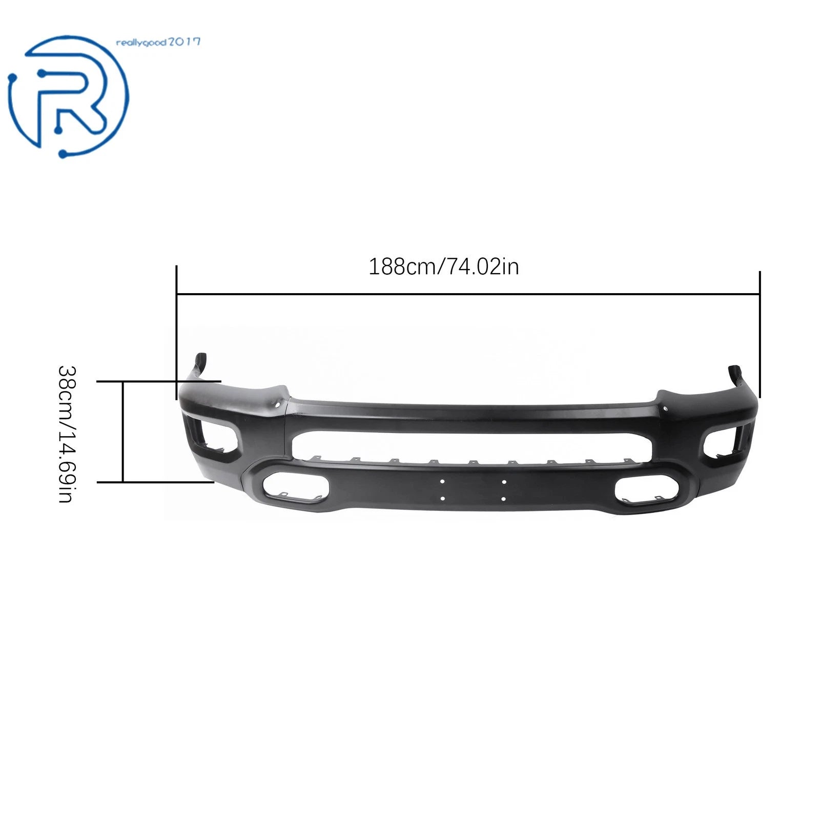 Split Front Bumper with Fog Light Holes for RAM 1500 (2019-2024)