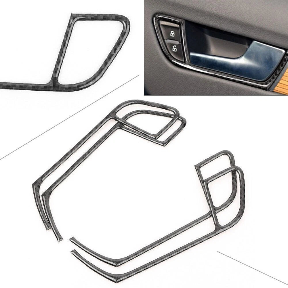 Set of 4 Carbon Fiber Door Handle Panel Trim for Audi A4 B8 (2009–2016)